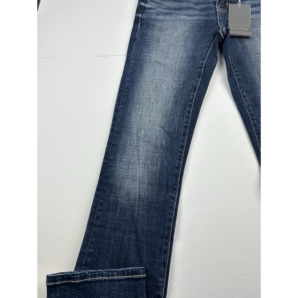 Buckle Black BKE Jeans Womens 25x32 Blue Skinny Fit No 53 Ripped Dark Wash Denim - Picture 6 of 16